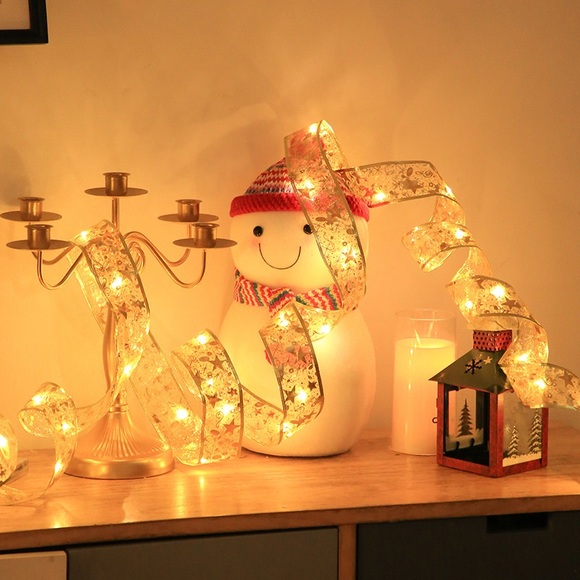 Ribbon Lights for Christmas Tree Decorations,10ft 30LED Lights Edge Wired Ribbon - Picture 5 of 10